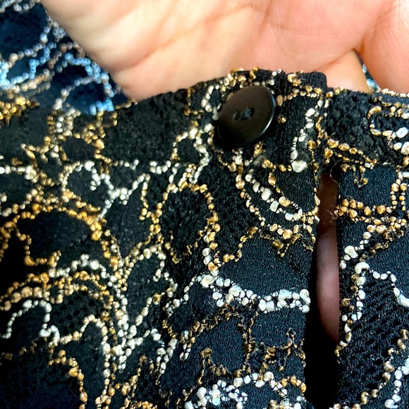 ISABEL + NINA Gold Silver Thread Embroidered Iridescent Skirt Womens 14 - Picture 8 of 10